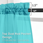 Turquoise Sheer Curtains 72 Inches Long 2 Panels - Image 3