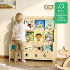EXPERLAM Scalloped Kids Bookshelf, 3-Tier Front Facing Toddler Bookshelf - Image 7