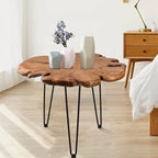 23.6 Inch Live Edge Side Table, Wood Freeform Small End Table - Image 5