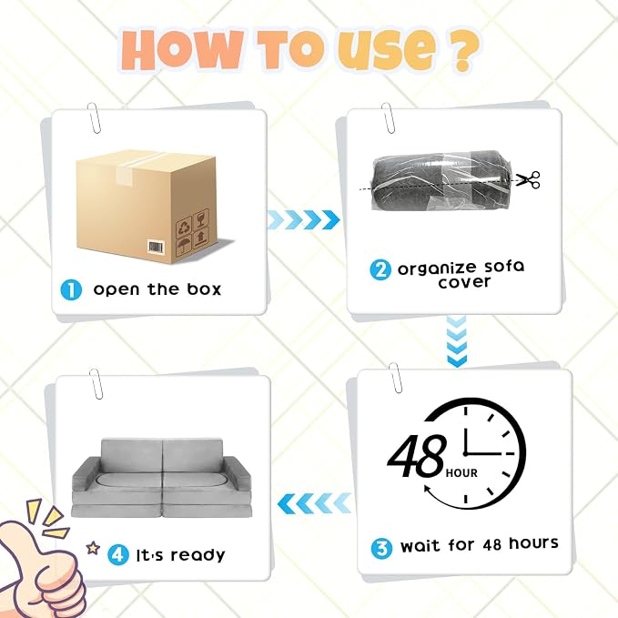 10 Pcs Modular Kids Play Sofa – Versatile Convertible Foam Cushion that Doubles - Image 8