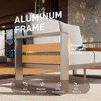 Aoxun Aluminum Patio Furniture Set, 4 Seats Sectional Metal Patio Furniture - Image 3