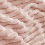 BEDELITE Ribbed Jacquard Light Pink Fleece Twin Blanket - Image 3