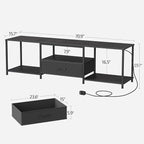 JARHETUN TV Stand with LED Lights, Entertainment Center with Open Shelves and - Image 3
