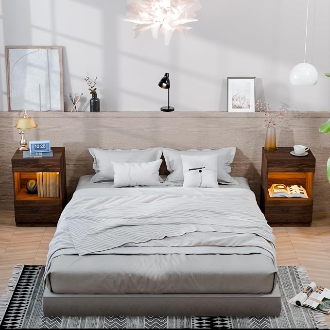 HOMMPA Set of 2 Open Shelf LED Nightstands - Image 6