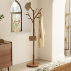 Muwuele Coat Rack, Solid Wood Coat Rack Freestanding - Image 3