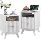 T4TREAM Fluted Nightstand Set of 2 by T4TREAMFurniture
