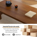 Japanese Solid Wood Low Coffee Table, Extra Thick Tatami Tables - Image 2