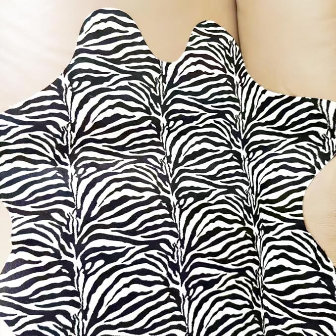 Faux Fur Zebra Animal Print Rug Perfect Throw Area Rug Carpet Floor Mat - Image 4