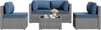 Vongrasig 5 Pieces Outdoor Sectional Furniture, All-Weather Rattan Patio - Image 7