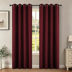 Joydeco Blackout Curtains for Bedroom 90 Inch Drapes 2 Panels Burgundy | by JOYDECO