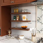 Floating Shelves for Wall, Bathroom Shelves Over Toilet, Wall Shelves & Book - Image 5
