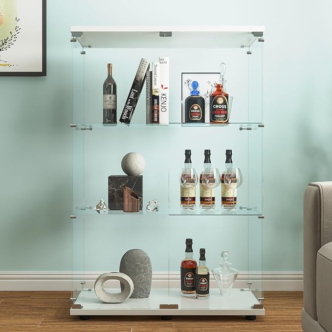 Beauty4U 2-Door Glass Display Cabinet, Collection Display, Quick Installation - Image 8