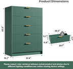 Garvee 5 Drawer Dresser for Bedroom - Image 2