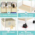 2In1 Baby Diaper Caddy & 3-Tier Rolling Cart, Diaper Caddy Organizer Carts - Image 6