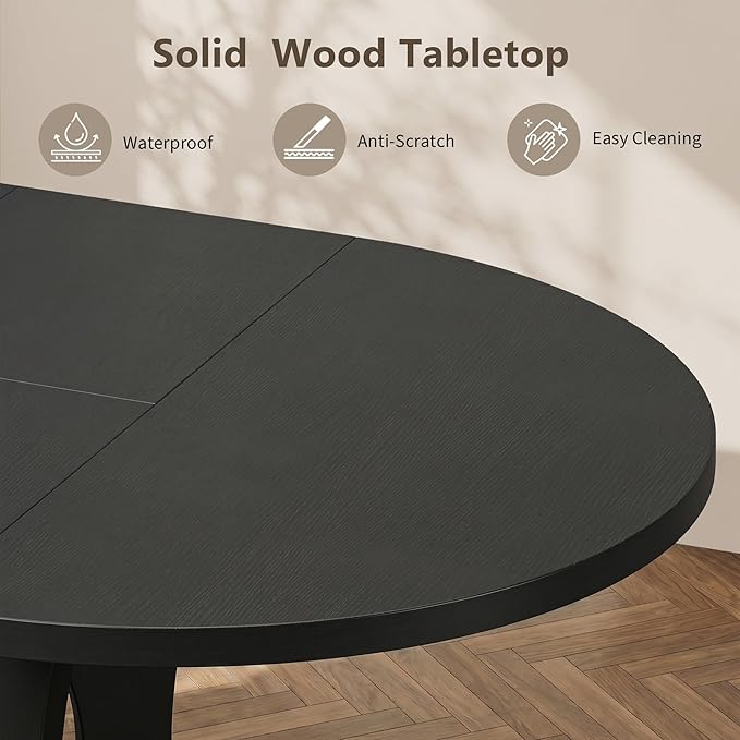 Einhomn 43-59" Extendable Round Dining Table, Kitchen Table - Image 5