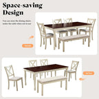 AMERLIFE 6-Piece Farmhouse Dining Table Set - Image 7