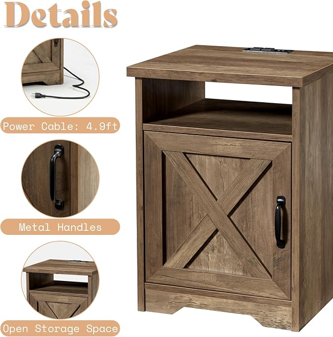 AMERLIFE 3-Piece Farmhouse Table Set Includes Coffee Table& Two End Tables - Image 5