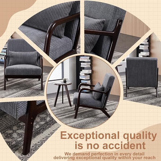 Mid-Century Modern Accent Chair & Coffee Table Set - Image 6