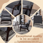 Hanuq】Mid-Century Modern Accent Chair&Coffee Table Set, Vintage Luxury Style - Image 8
