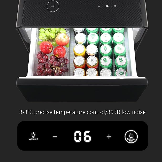 LUMISOL Smart Side Table with Built-in Fridge, Wireless Charging, Temperature - Image 5