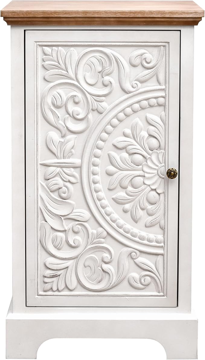 eHemco Ornate Floral Carved End Table - Image 4