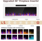 PRETZI Fireplace TV Stand with 36" Fireplace Up to 90" TVs, Remote Control - Image 5