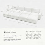 Cloud Couch Sectional 146.5'' Oversized Modular Deep Seat Sofa Bed Comfy White - Image 2