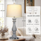 Cinkeda 29" Tall Farmhouse Table Lamp - Image 2
