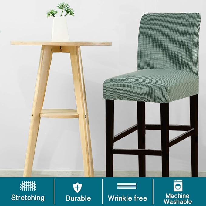 Turquoize Stretch Bar Stool Cover Counter Stool Pub Chair Slipcover - Image 2