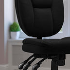 Flash Furniture Caroline Mid-Back Black Fabric Multifunction Swivel Ergonomic - Image 5