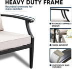 4 Piece Outdoor Patio Furniture Set, Oversized Metal Conversation Set - Image 5