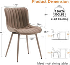 YOUNUOKE Mid-Century Modern Dining Chairs Set of 2, Khaki PU Leather - Image 2