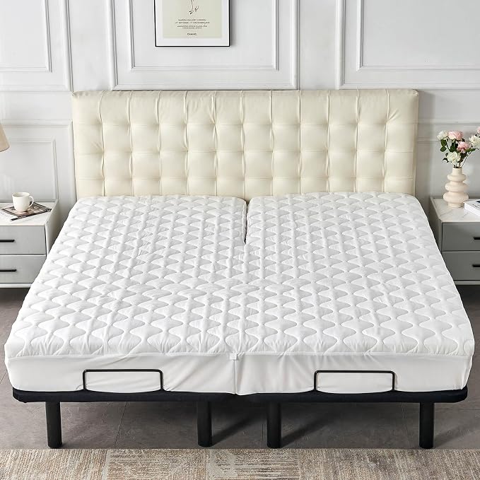 Quilted 28-30" Split Top California King Mattress Protector Pad - Image 7