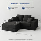 Cloud Modular Sectional Sofa, Comfy Boneless Couch - Image 3