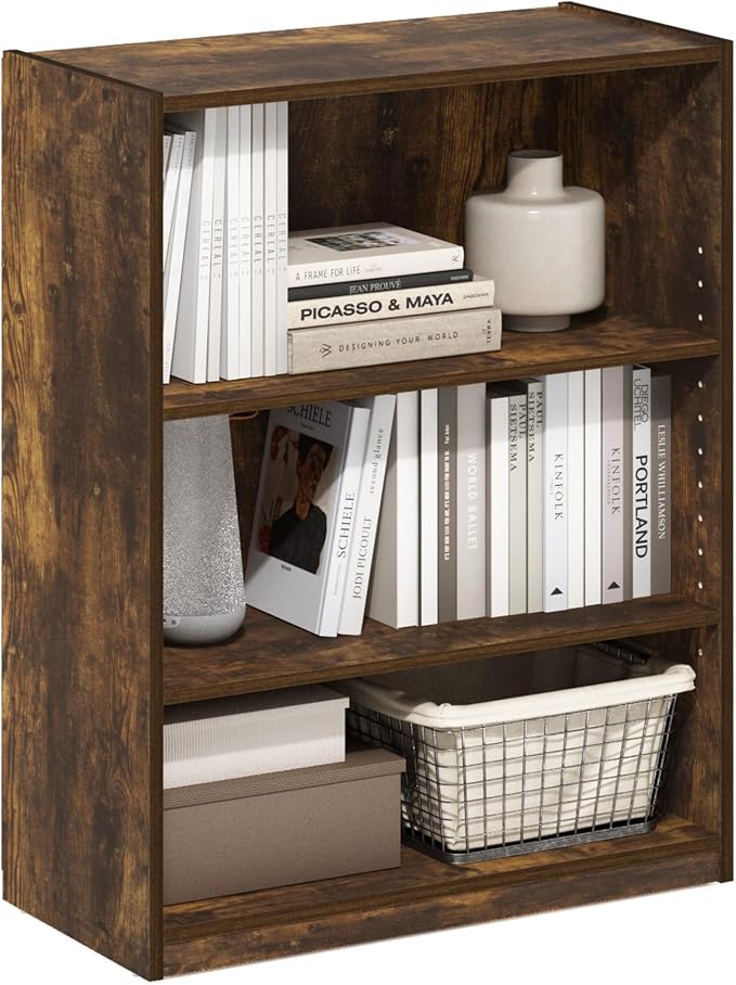 Furinno GEHRY Book Shelf, 3-Tier Small Bookshelf, Bookcase by Furinno-FitsYourSpaceFitsYourBudget