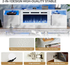 oneinmil 80” TV Stand with 36” Electric Fireplace, Large Modern Media - Image 7