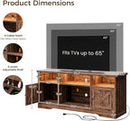 Casaottima TV Stand for 65 Inch TV, Farmhouse Entertainment Center - Image 3