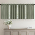 MIULEE Set of 4 Sage Green 45 Inch Short Blackout Kitchen Window Curtains | by MIULEE