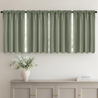 MIULEE 4 Panel Set Short Bedroom Blackout Curtains 54 Inch Long Sage Green | by MIULEE