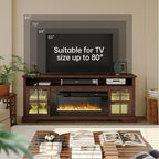 70" Farmhouse TV Stand with 36" Fireplace - Image 7