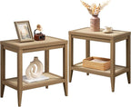 SICOTAS Rattan Nightstands Set of 2 Bedside Table - Image 8