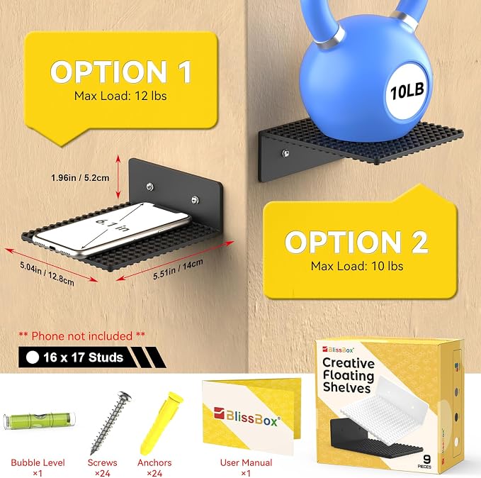 BlissBox 9-Pack Floating Shelves - Image 5