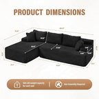 Hobestluk Modular Sectional Sofa Couches L-Shape Couch 3 Seat Modular Sofa - Image 2