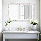 Tanmicoshomy Brown Shell Framed Rectangular Wall Mirrors - Image 2
