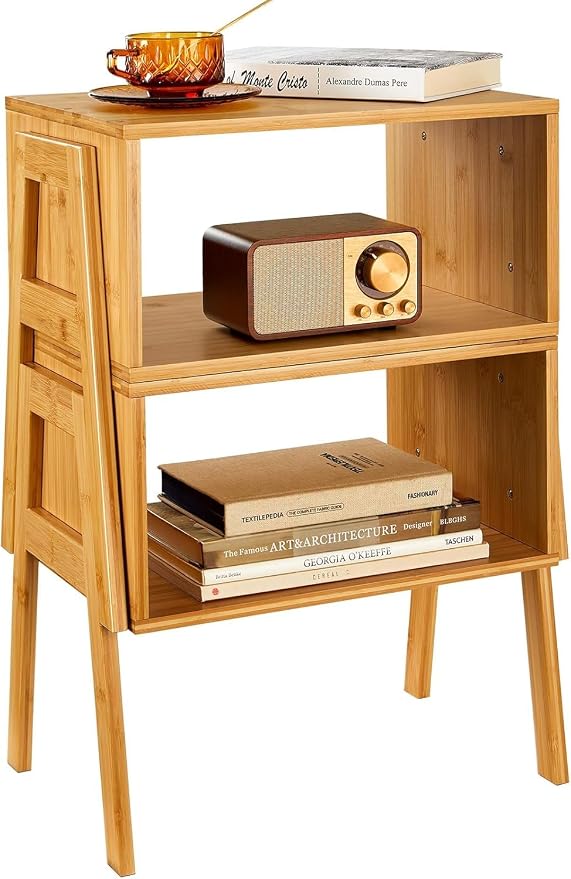 Pipishell Nightstands Set of 2, Bamboo Stackable Bedside Table, Night Stands - Image 9