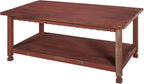 Rustic Rectangluar Coffee Table w/ 1 Shelf, Distressed Finish, Farmhouse Style - Image 7