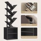 RALGEND Tree Bookshelf, 6 Tier Bookcase - Image 8