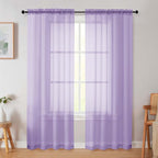 Lavender Sheer Curtain for Bedroom Living Room 78 Inches Long 2 Panels Set by WelvetBLK