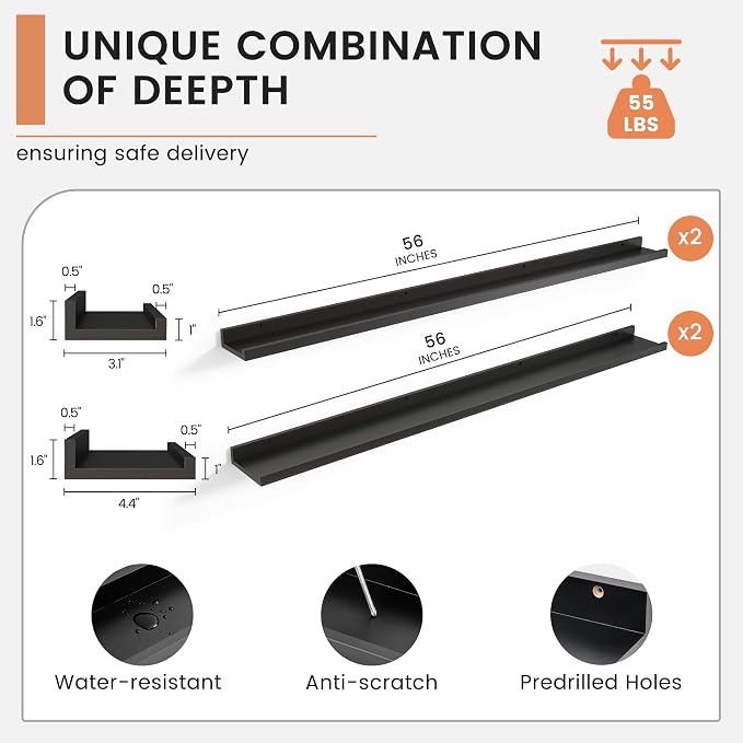 FLYJOE Floating Picture Ledge Shelves - Image 3
