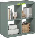 Furinno Cubicle Book Shelf, 4-Cube Bookshelf, Extra Thick Frame Reversible by Furinno-FitsYourSpaceFitsYourBudget